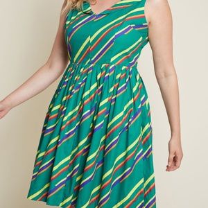Modcloth Emily and Fin Striped Swing Dress
